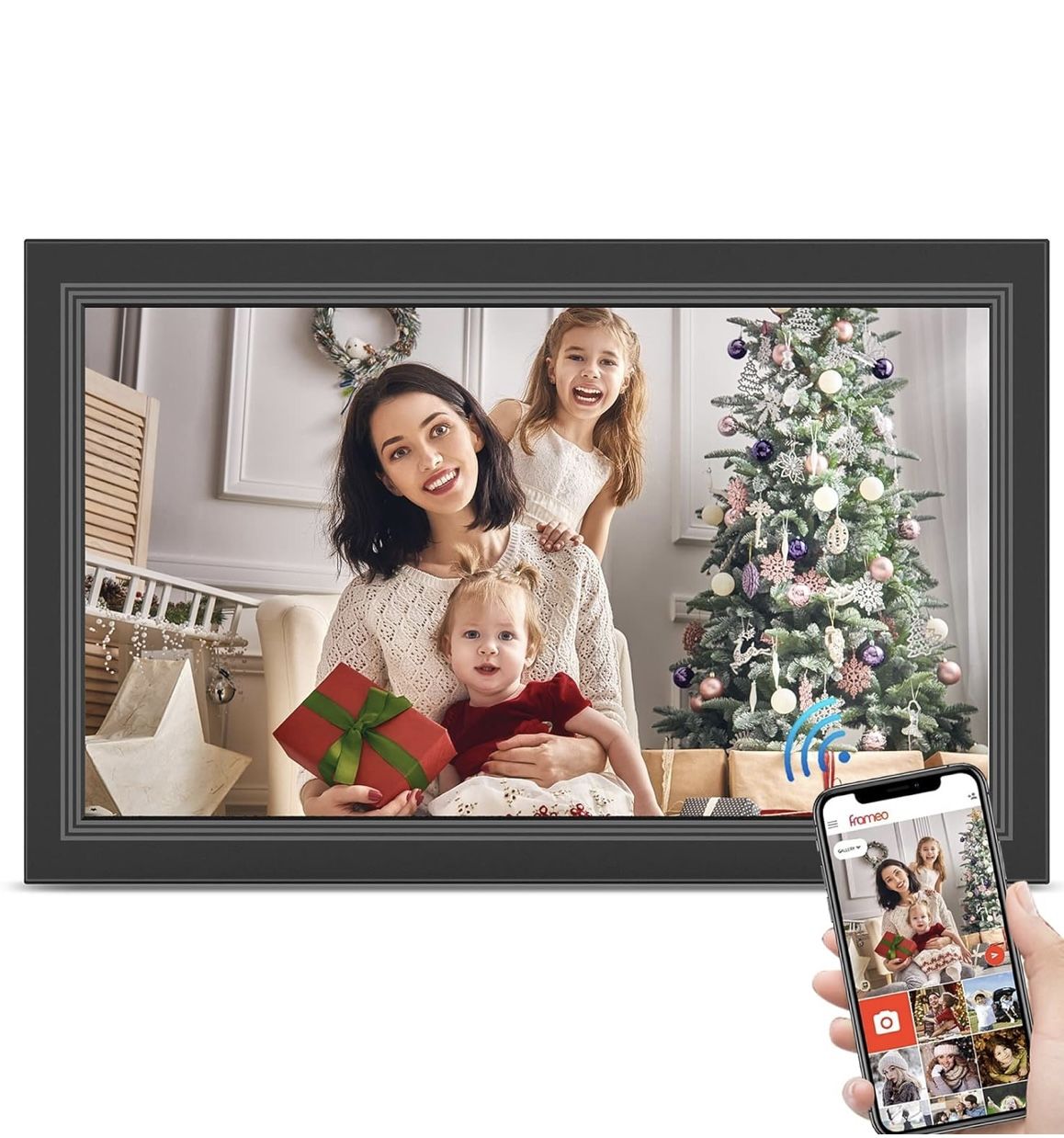 FRAMEO Digital Picture Frame IPS Touch Screen HD Disply Videos 15.6inch, App