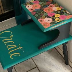 60’s Mid Century Step Side Table Painted