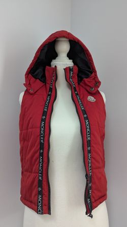 Kids Red Puffer Vest with Hood Size 6-7