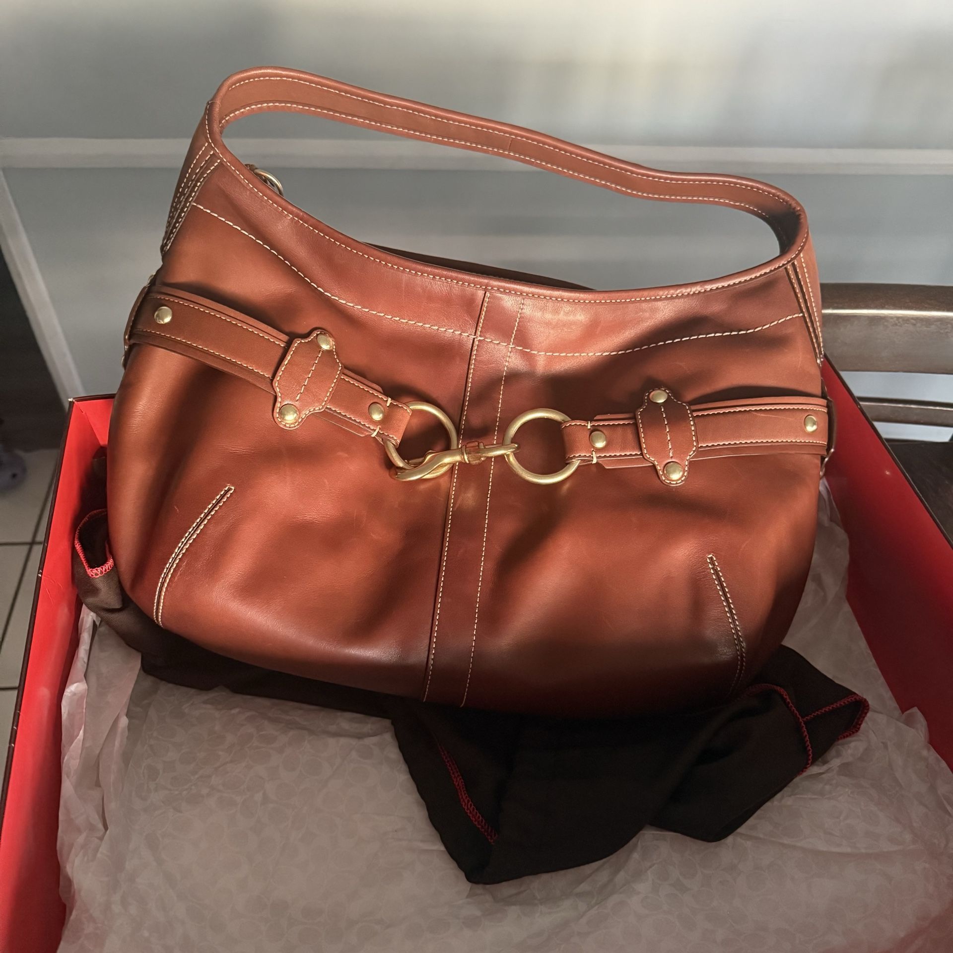 Vintage Leather Coach Hamptons Hobo Bag