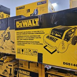 Dewalt Heavy Duty 225 Psi Max 4.5 Gallon Electric Wheelded Portable Compressor 
