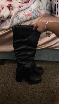 above knee black boots