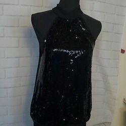 XXI☆Hater Mini Dress/Top☆Black Sequins☆Size M