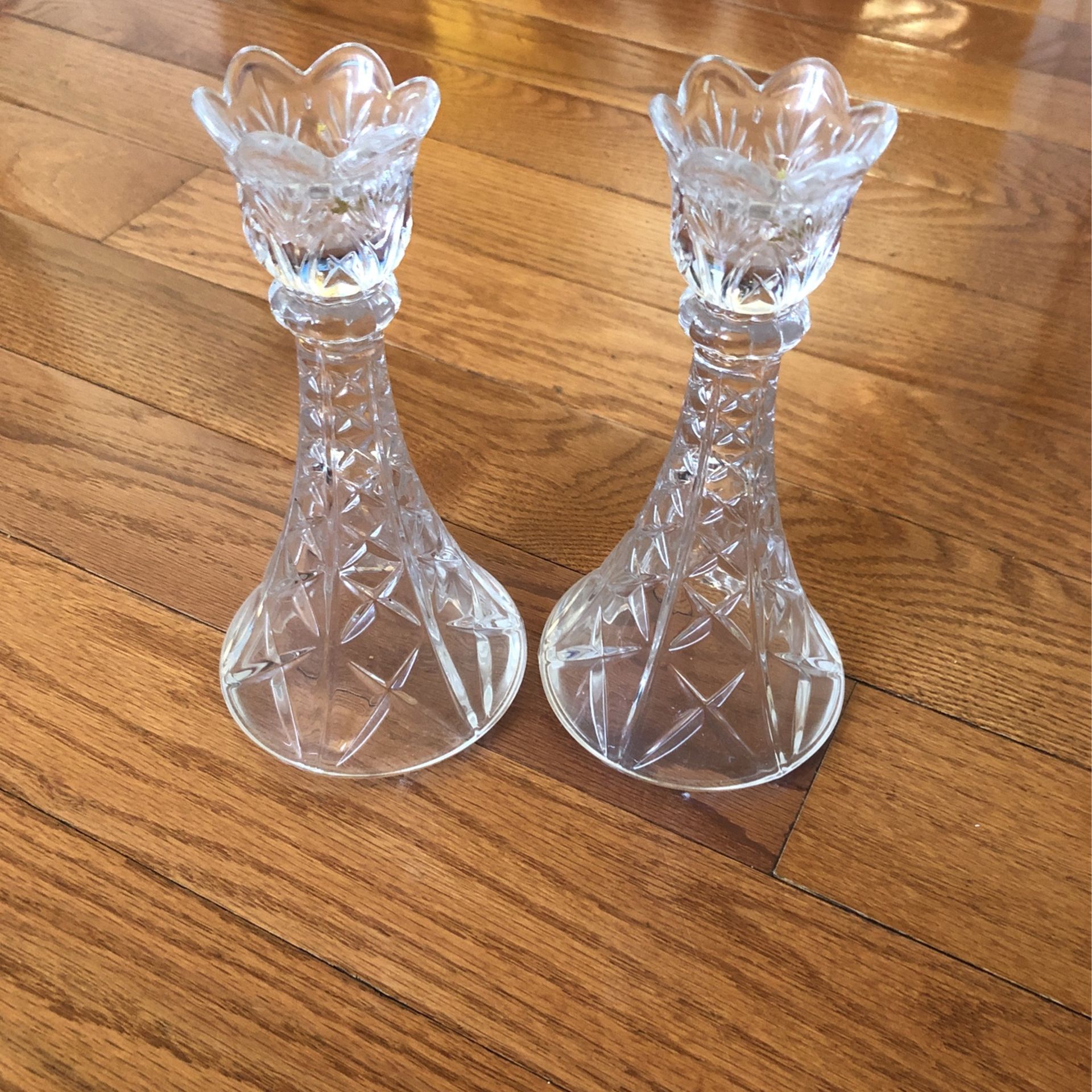 2 Candelero De Cristal Para Poner Velas