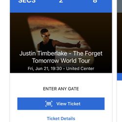 Chicago, June 21, Timberlake ticket