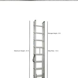 24ft Aluminum 3 Section Compact Extension Ladder