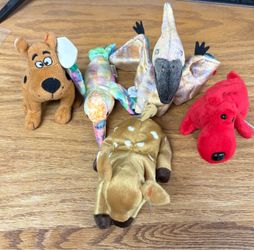 Lot of 5 Beanie Baby Plush Stuffed Animals