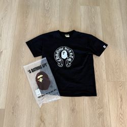 Black Chrome Heart Bape Tee