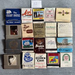 Vintage USA Matchbooks, Restaurants Hotels Casinos, 1970s–1990s Advertising Ephemera