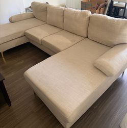 Beige U- Shaped Sofa