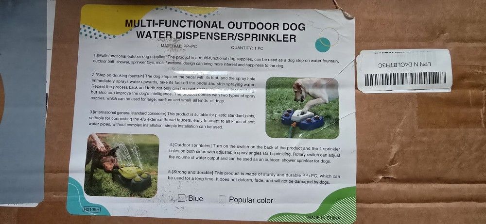 Pet Water Play Pump