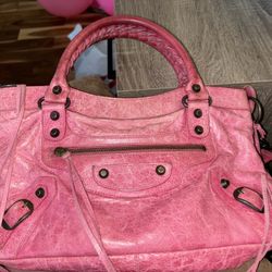 Balenciaga Pink Motorcycle Bag