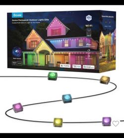 Govee 100ft RGBICW Black Permanent Outdoor Lights Elite: Multicolored LED String Lighting