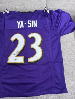Rock Ya-Sin signed autograph custom jersey - Beckett coa - Baltimore Ravens