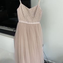 Blush Sequin Tulle Dress, XS, Free People