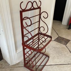Red Ornate Iron Rack / Organizer