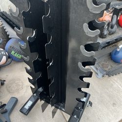 Rolling dumbbell rack