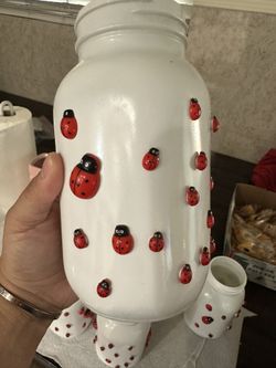 Lady Bug Mason jars - Hand Made