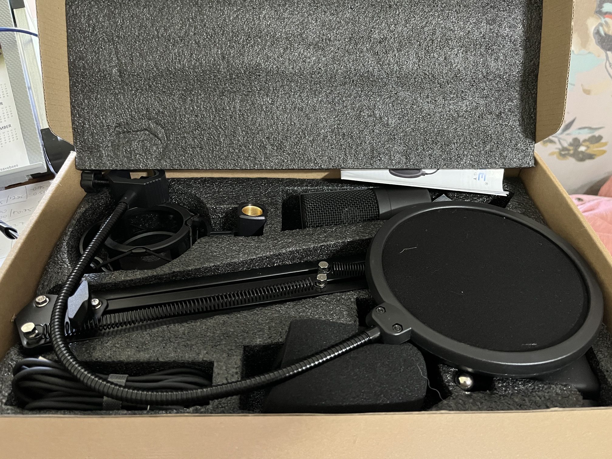 Microphone Condenser And Spit Guard -USB -Used once