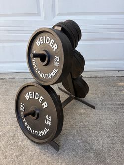 Full Cast Iron Olympic Plate Set with rack