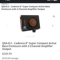 Cadence Amplifier With Quilt In 8” Subwoofer
