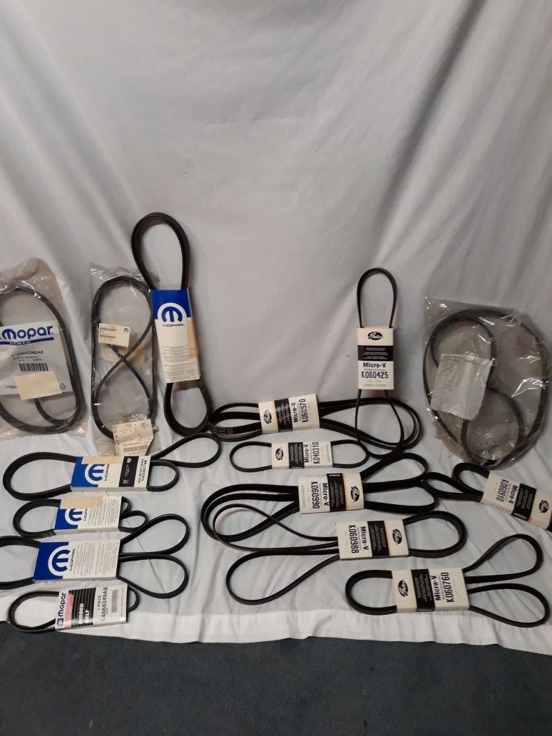Mopar and Gates Serpentine and fan belts New Old Stock