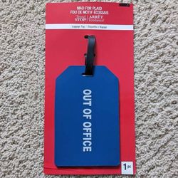 New huge 6" x 4" oversized and unique OUT OF OFFICE rubber luggage tag checked bag identifier