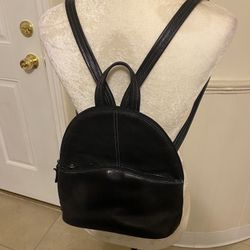 Tignanello Black Leather Backpack 