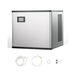 Commercial Ice Maker Machine 300 lbs/24 h, 20 Inch Stainless Steel Industrial Ice Machine, Self-Cleaning and Scheduled Ice Making, Modular Ice Cube Ma