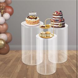 Cylindrical pedestal stands, 3 pieces
