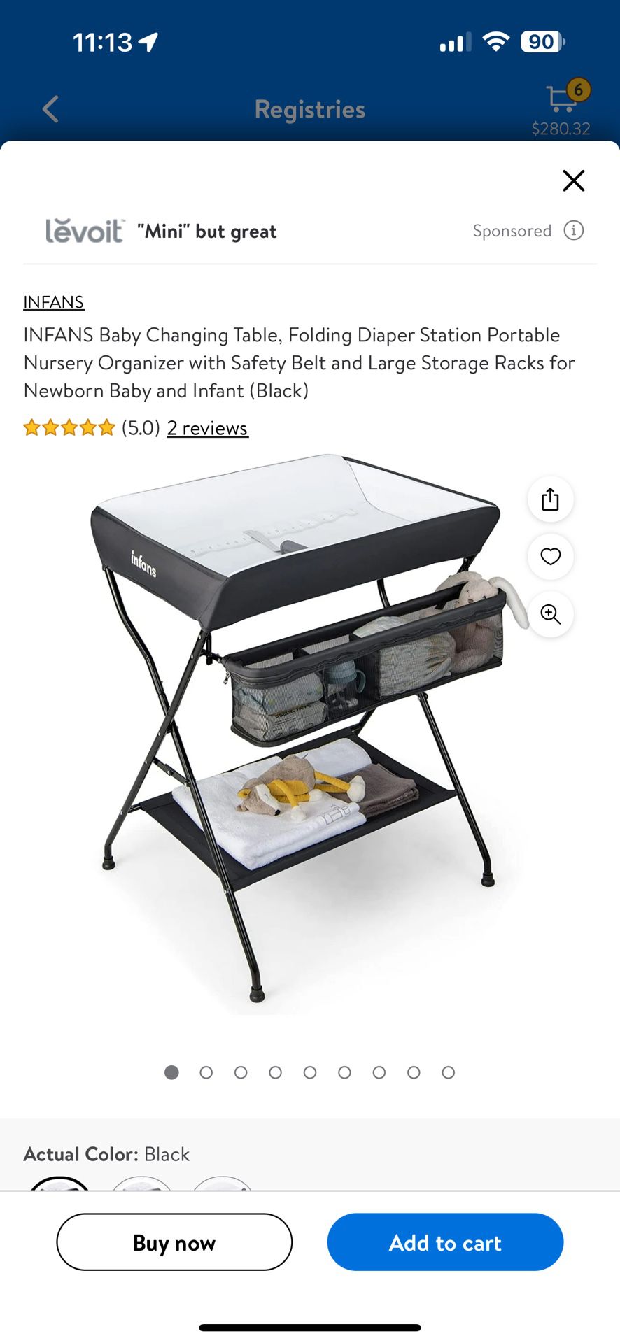 Black Baby Changing Table 