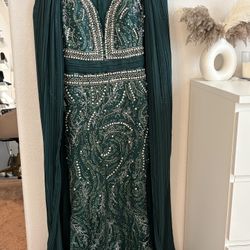 Stunning Emerald Green Formal Gown – Turkish Design