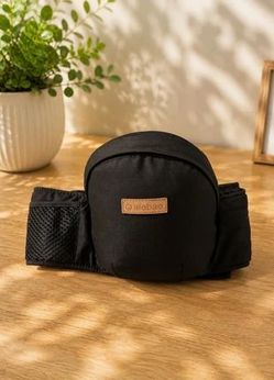 Aiebao Baby Hip Seat Carrier Waist Seat with Adjustable Strap & Pocket Black