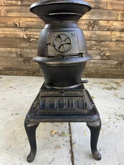 Antique Wood Fire Pellet Stove Cast Iron