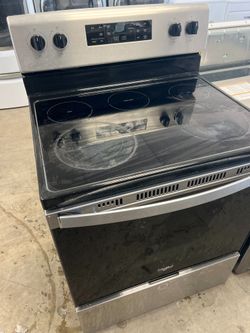 WHIRLPOOL STAINLESS STEEL ELECTRIC GLASSTOP STOVE