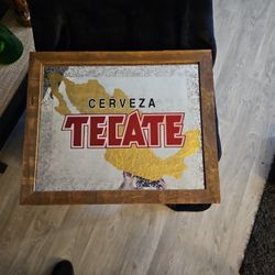 Vintage Mirrored Tecate Sign