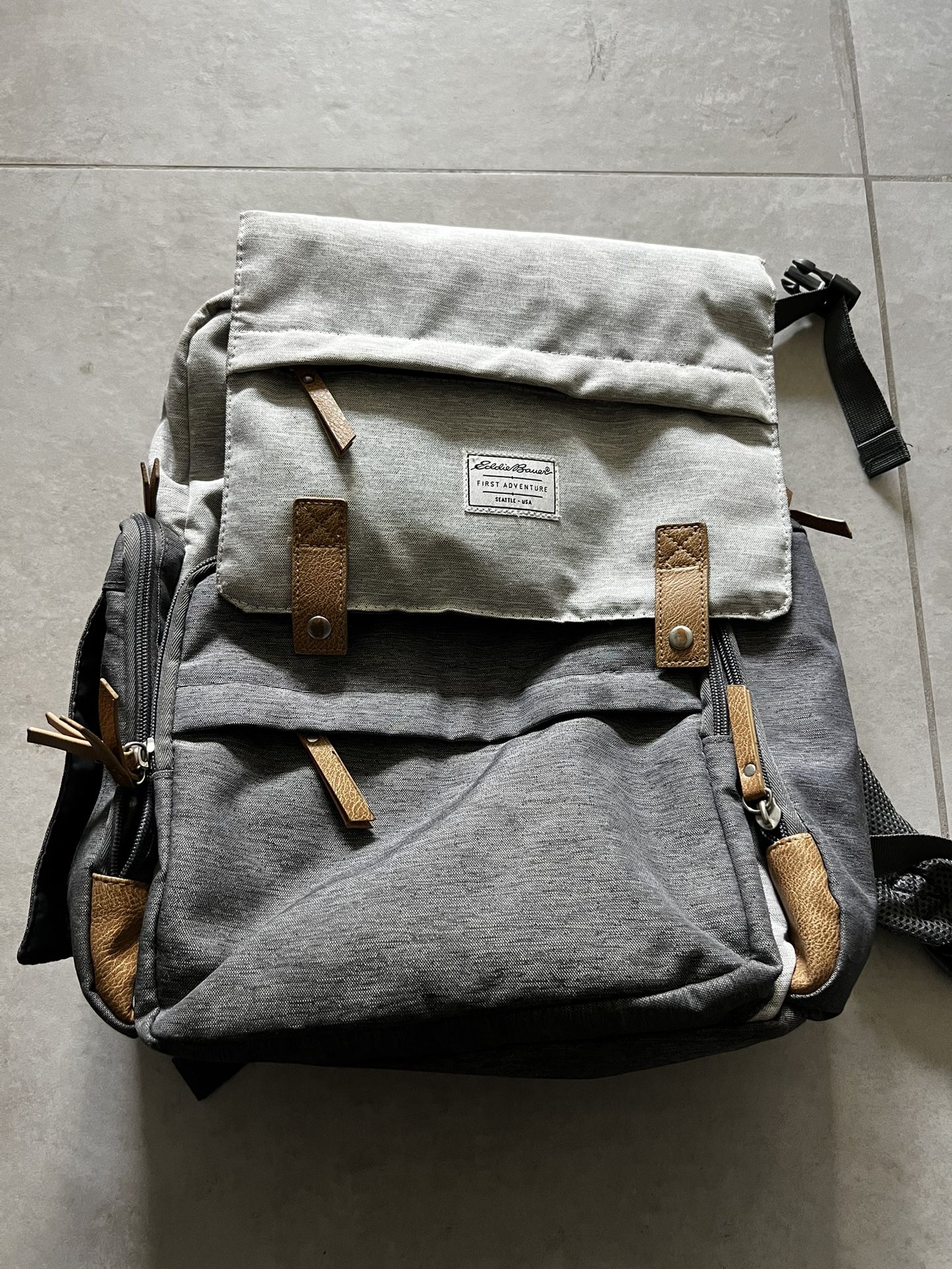 Eddie Bauer Cascade Back Pack Diaper Bag - Black/Gray