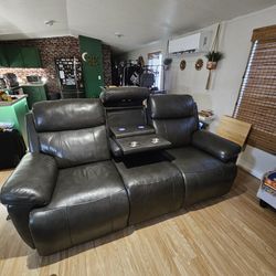 Real leather massaging and Reclining sofa