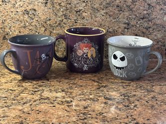 Disney Halloween Mug Lot – Jack Skellington & Hocus Pocus – 3 Mugs