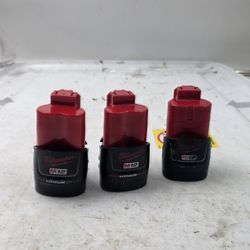 3pcs Milwaukee  M12 12V 1.5-2Ah Red Lithium-Ion Battery
