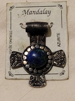 Vintage Mandalay azurite malachite sterling silver