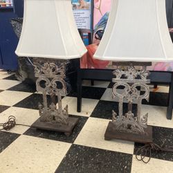 Architectural Salvage Custom Lamp Pair