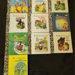Vintage CHILDREN'S BOOK Lot of 10 LITTLE GOLDEN BOOKS