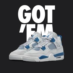 Military Blue Retro Jordan 4 Size 5y