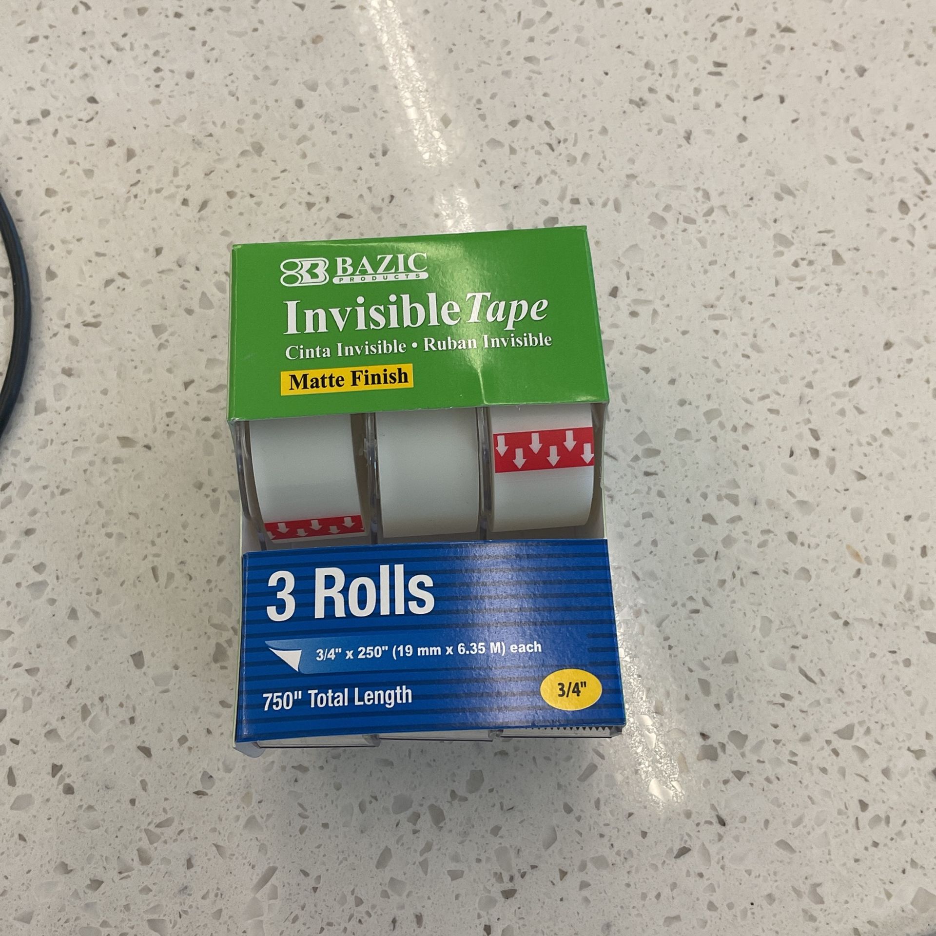 Bazic Invisible Tape (3 Rolls)
