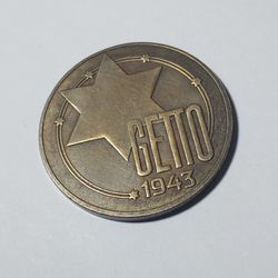 JUDAICA GERMANY (1943) JEWISH Lodz GHETTO Coin/Tribute Token 20 Marks, 1.26"