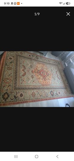 Floral Woven Rug Rust/Green