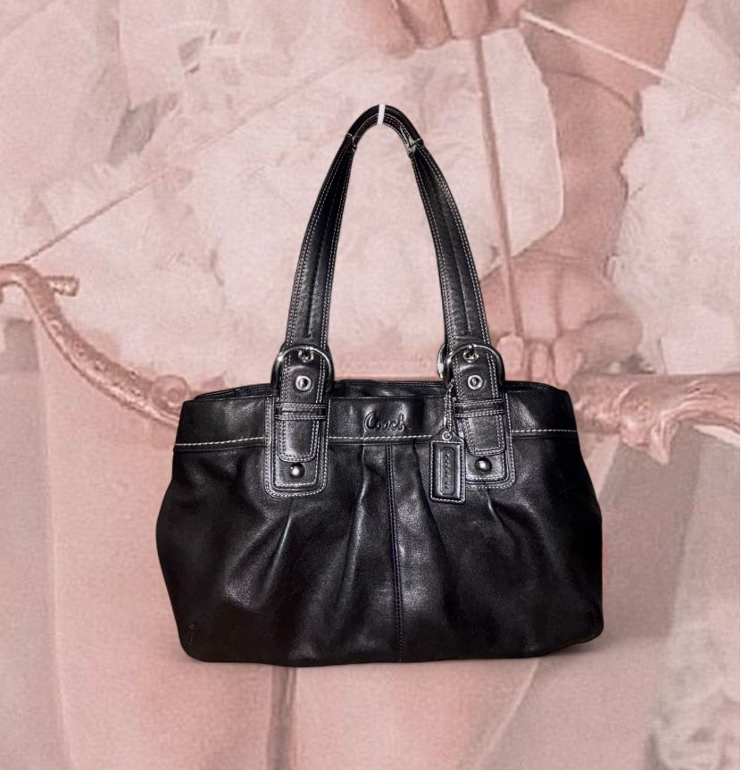 Coach Black Leather Shoulder Purse