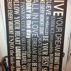 LARGE Framed Wall Hanger Inspiration Quotes.  