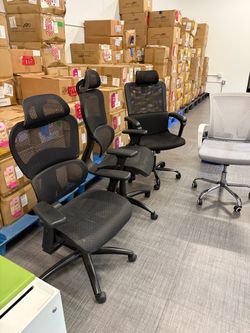Desks and chairs